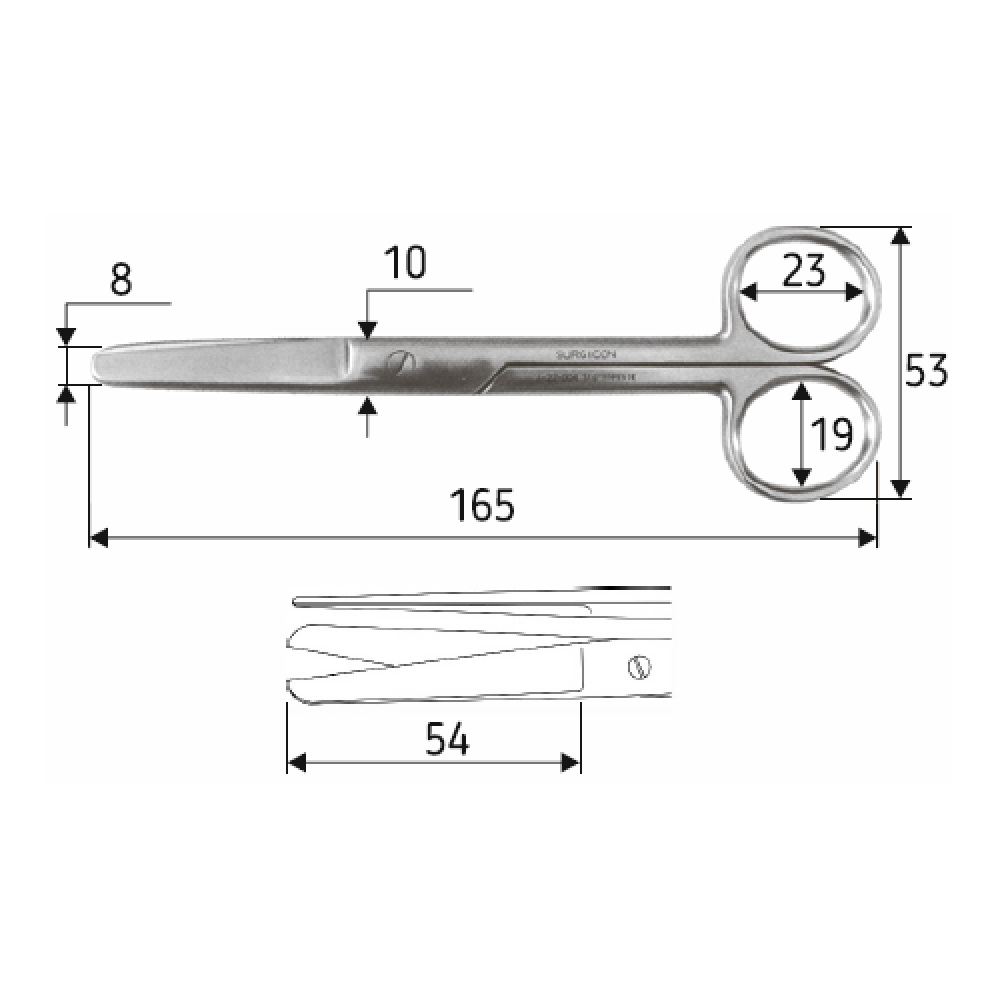 Ножиці хірургічні 16,5 см, тупий /тупий /прямі, J-22-006 Дніпро - фото 2