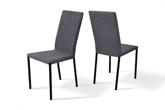 Стілець Соло, метал чорний/ тканина сіра Киев