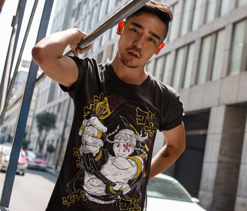 Футболка чоловіча з аніме принтом Вбивця демонів оверсайз (S/M/L) Чорний AnimeJ1215 Дніпро - фото 6