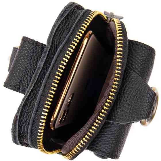 Сумка унисекс на пояс на одно отделение Vintage 20418 Черная Киев