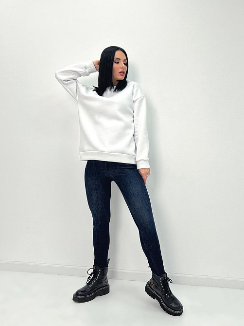 Жіночий теплий батник "Wear" Турція оптом | Норма і батал Білий, 42-44 Київ - фото 1