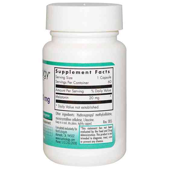 Мелатонін Nutricology Melatonin 20 мг 60 капс Київ