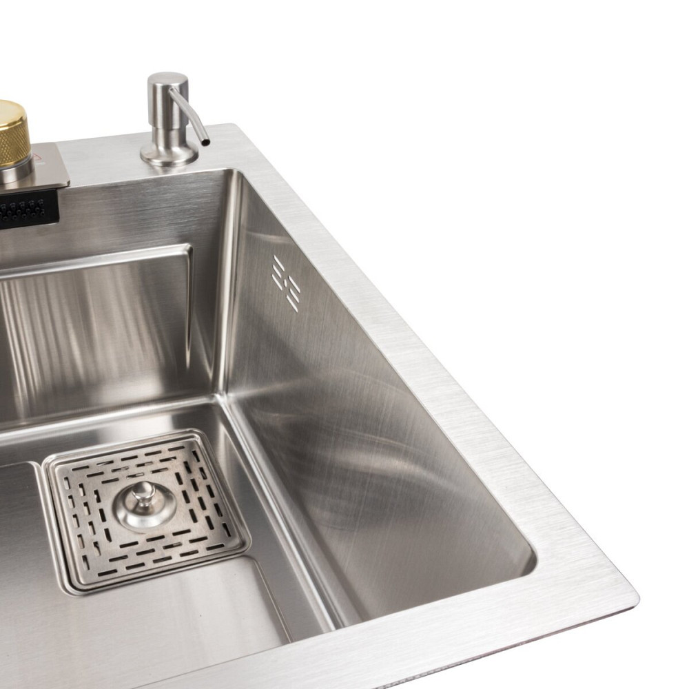 Кухонна мийка 75*45B PVD сатин Platinum Handmade "ВОДОСПАД" Коломыя - изображение 8