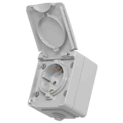 Розетка Videx BINERA IP65 зовнішня 1ая із заземленням сірка (BINERA IP65 наружная 1ая с заземлением сера) Вінниця