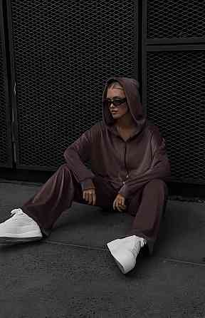 Женский прогулочный костюм двойка: кофта и штаны из плюшевого велюра Мокко, 42/46 Одесса