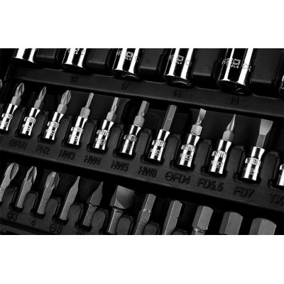 Набор головок Neo Tools 110шт, 1/2", 1/4", CrV, кейс (10-066) Винница - изображение 3