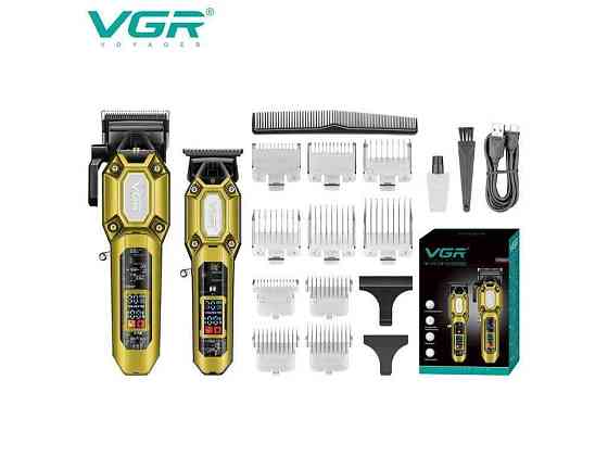 Машинка для пiдстригання Акумулятор 2 в 1 V-600900 GOLD, (clipper) та триммер, 10 насадок, LED display, 7000 RPM ТМ VGR Київ