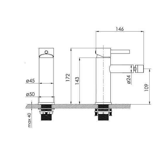 Змішувач для біде VOLLE CRUZE cepillado oro золото 1547.020115 Київ