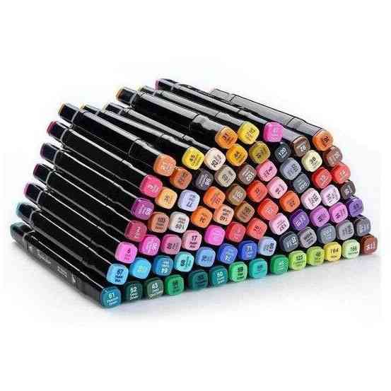 Набор маркеров двусторонних разные оттенки 120 шт, Набор маркеров в черной сумке скретч OG-39 Львов