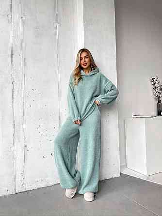 Женский теплый уютный костюм двойка из альпаки Мятный, 46/48 Одесса