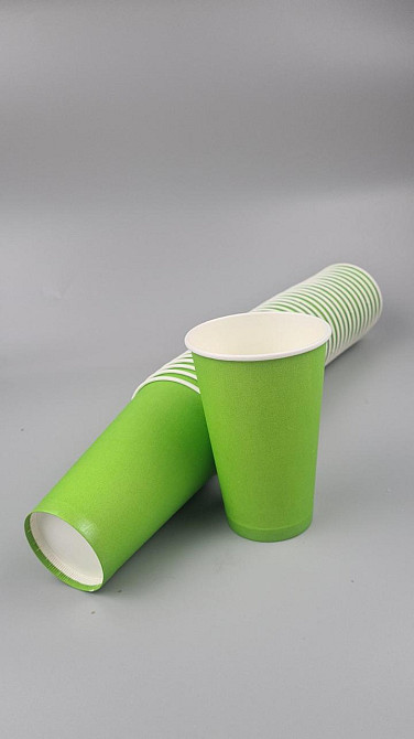 Склянка паперова 500 мл (16oz) "БЕЛО ЗЕЛЕНИЙ" Маестро (35 шт) Харків - фото 1