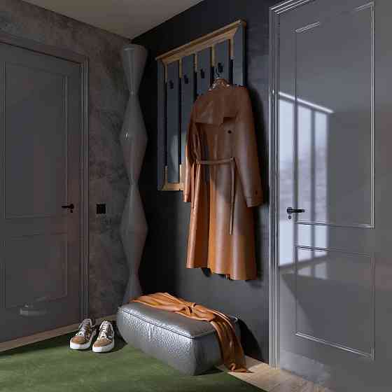 Вешалка настенная Эверест Нордик-900 90х6х110 см Графит + Дуб крафт золотой (DTM-5518) Львов