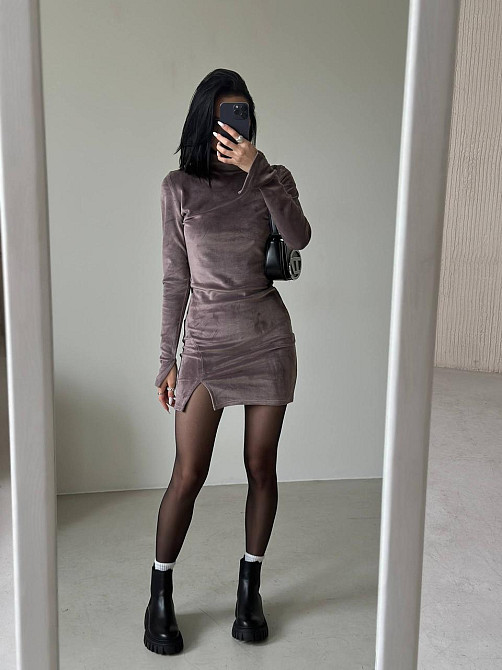 Жіноче святкове елегантне велюрове мініплаття Моко, 42/44 Одеса - фото 1