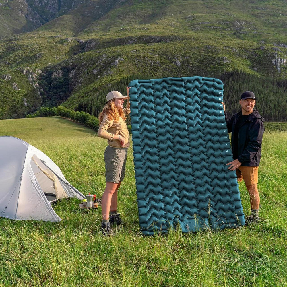 Матрац надувний подвійний Naturehike Double CNK2550WS019 FC01 з вбудованим ножним насосом (Синій) Вінниця - фото 8