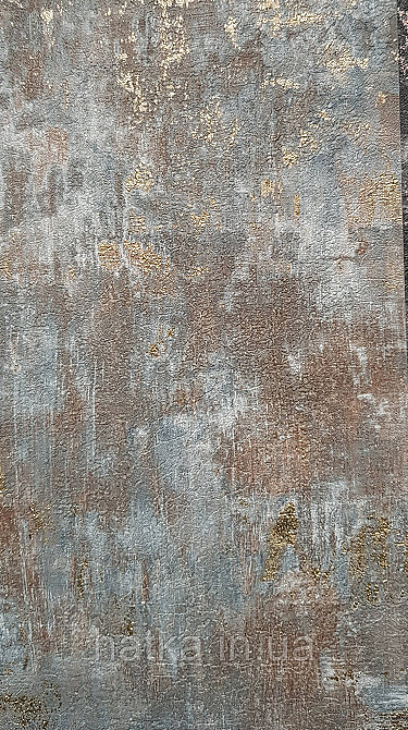 Шпалери вінілові на флізеліні AS creation Della Natura 1.06Х10 під штукатурку під бетон коричневі сині золото Київ - фото 2