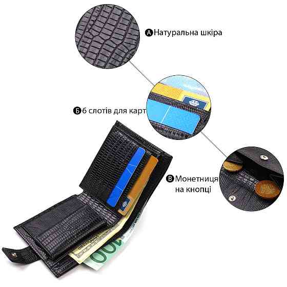 Оригинальный фактурный бумажник горизонтального формата из натуральной кожи с тиснением CANPELLINI 21771 Киев