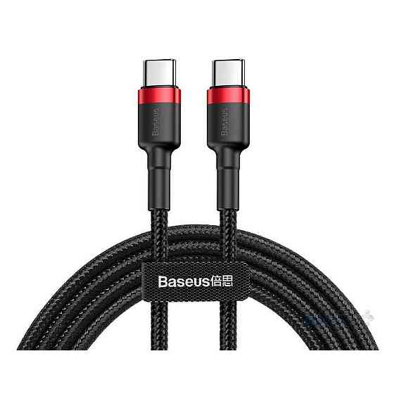 Кабель Baseus Cafule USB Cable Type-C-Type-C 3A 2m, колір червоний+Black CATKLF-H91 Одеса