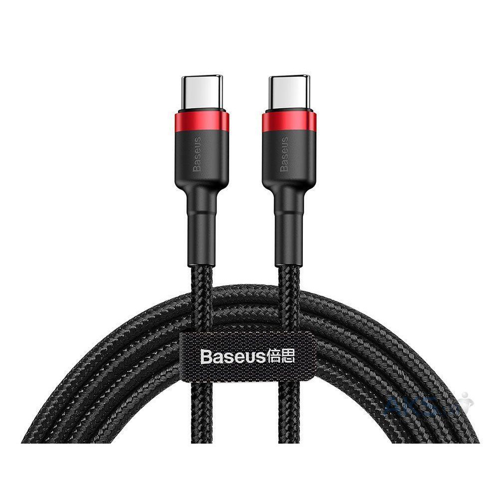 Кабель Baseus Cafule USB Cable Type-C-Type-C 3A 2m, колір червоний+Black CATKLF-H91 Одеса - фото 1