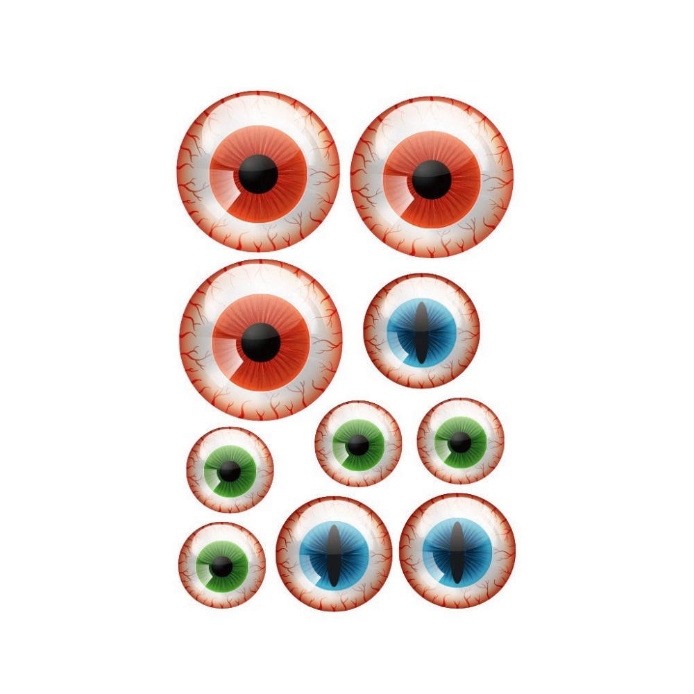 Наклейки на Хелловін Очі 10 штук різнобарвний Київ - фото 1