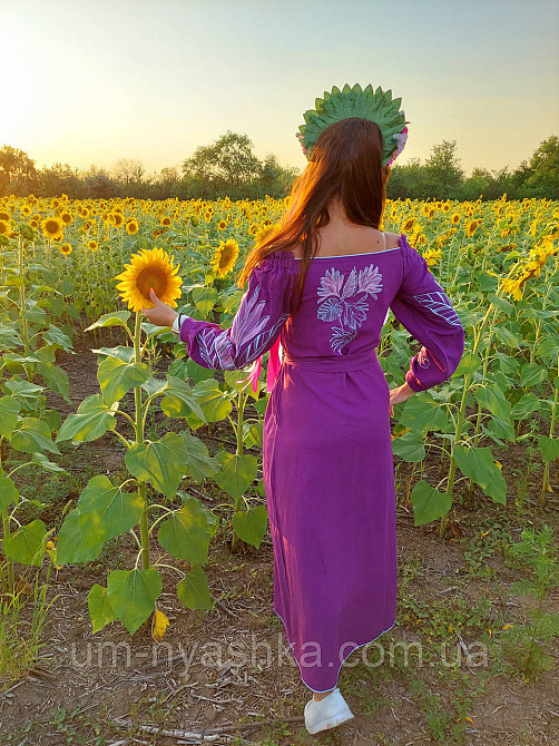 Жіноча вишита сукня на льоні Княжна червона Кривий Ріг - фото 10