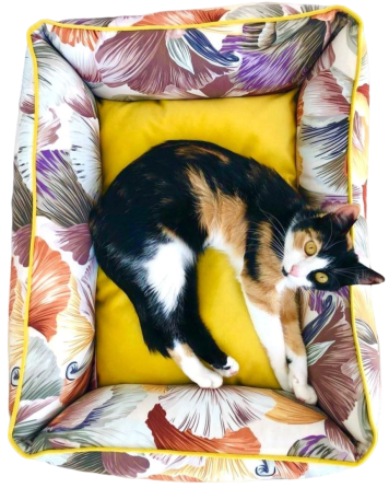 Лежак для собак и котов Happy Peppy (Хэппи Пеппи) Flowerbed 45х60 см, Желтый Запорожье