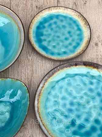 Тарілка Olens "BLUE LAGUNA" 21 см кераміка кругла голуба Київ