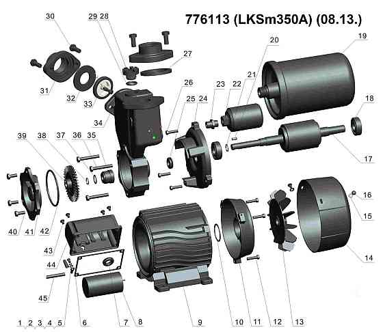 Станция 0.35кВт Hmax 35м Qmax 40л/мин (вихревой насос) 1л LEO LKSm350A (776113) Ровно
