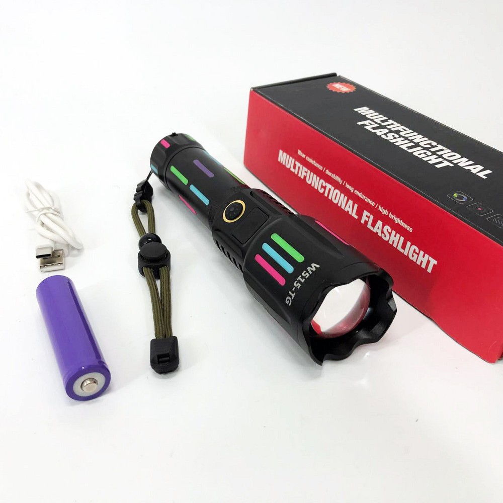 Сильний ліхтарик, Ручний ліхтар з двома режимами роботи, Багатофункціональний тактичний ліхтар JU-35 Львів - фото 10