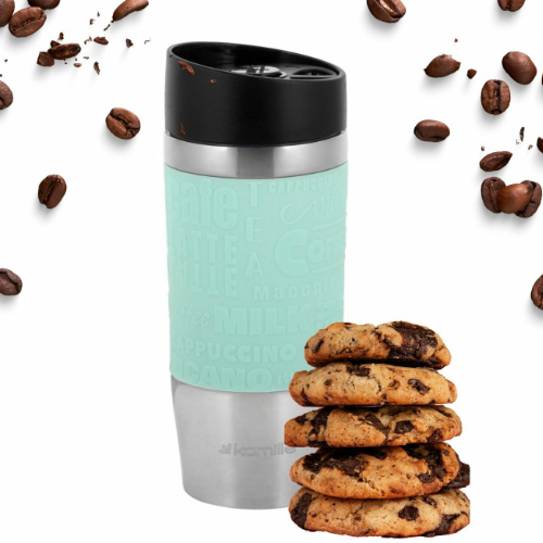 Термочашка 280мл з TPR вставкою нержавіюча сталь (ментол.,блакитний,ліловий,сірий) Kamille 2152 Житомир