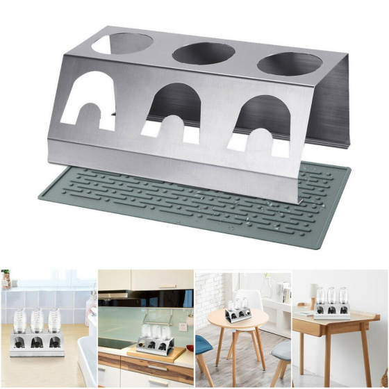 Сушарка посуду з тримачем під кришки. Тримач для пляшок з нержавіючої сталі 19255 Луцьк