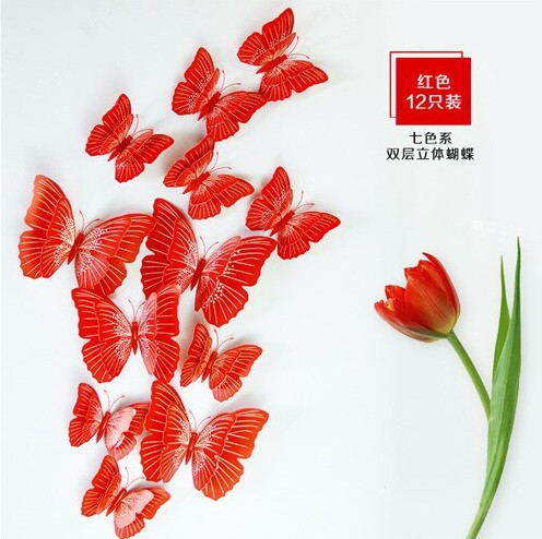 Красные бабочки на магните - 12шт. Киев - изображение 1