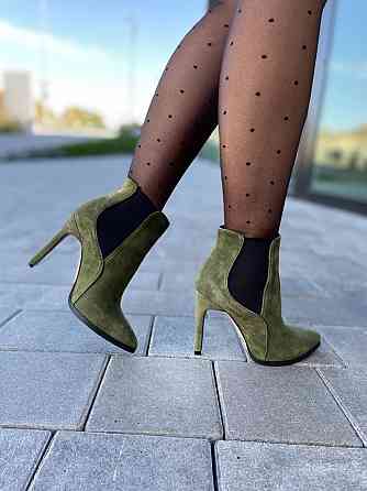 Nivelle Жіночі черевики NIVELLE зелені натуральна замша каблук 11см 36р. (3615) Коломия