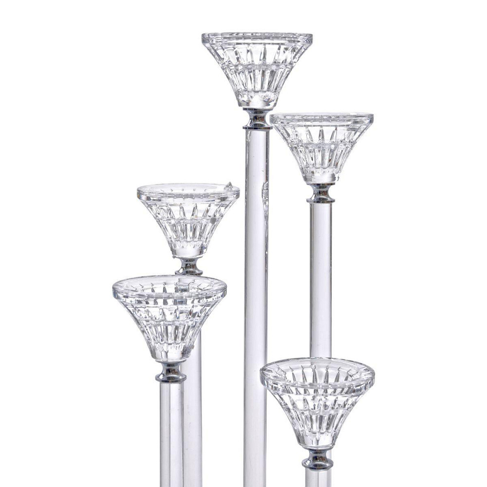 Підсвічник скляний на 5 свічок 16×37.5 см підсвічник декоративний прозорий на ніжці HP-4-18 Київ - фото 3