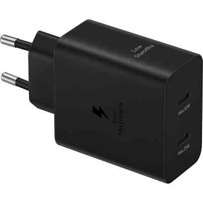 Зарядное устройство Samsung 50W 2xUSB-С + cableUSB-C to USB-C 1.8m black (EP-T5020XBEGEU) Винница