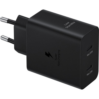 Зарядний пристрій Samsung 50W 2xUSB-С + cableUSB-C to USB-C 1.8m black (EP-T5020XBEGEU) Вінниця - фото 1