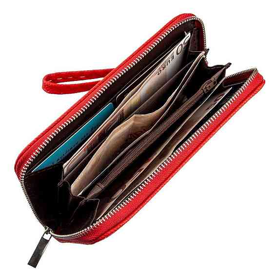 Кошелек женский на одну молнию из экокожи флотар KIVI 19018 Ярко-красный Киев