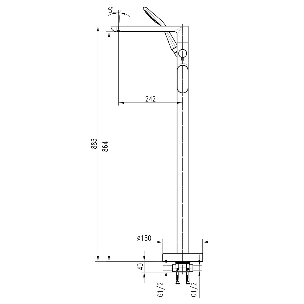 Змішувач для ванни TOPAZ BARTS TB 07113-H36 Тернопіль - фото 7