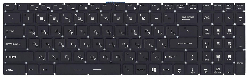 Клавиатура для ноутбука MSI (GT72) с подсветкой (Light), Black, (No Frame) RU Вінниця - фото 2