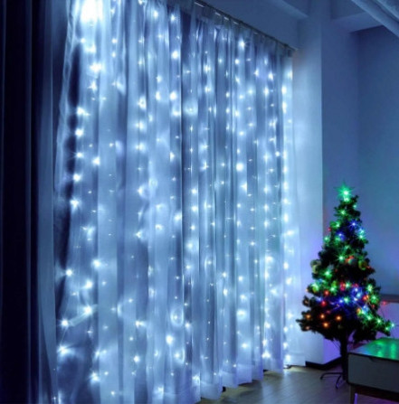 Світлодіодна гірлянда Штора 3х3м 400 LED Синій Вінниця - фото 5