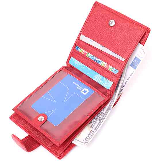 Женский трендовый бумажник из натуральной кожи ST Leather 22555 Красный Киев