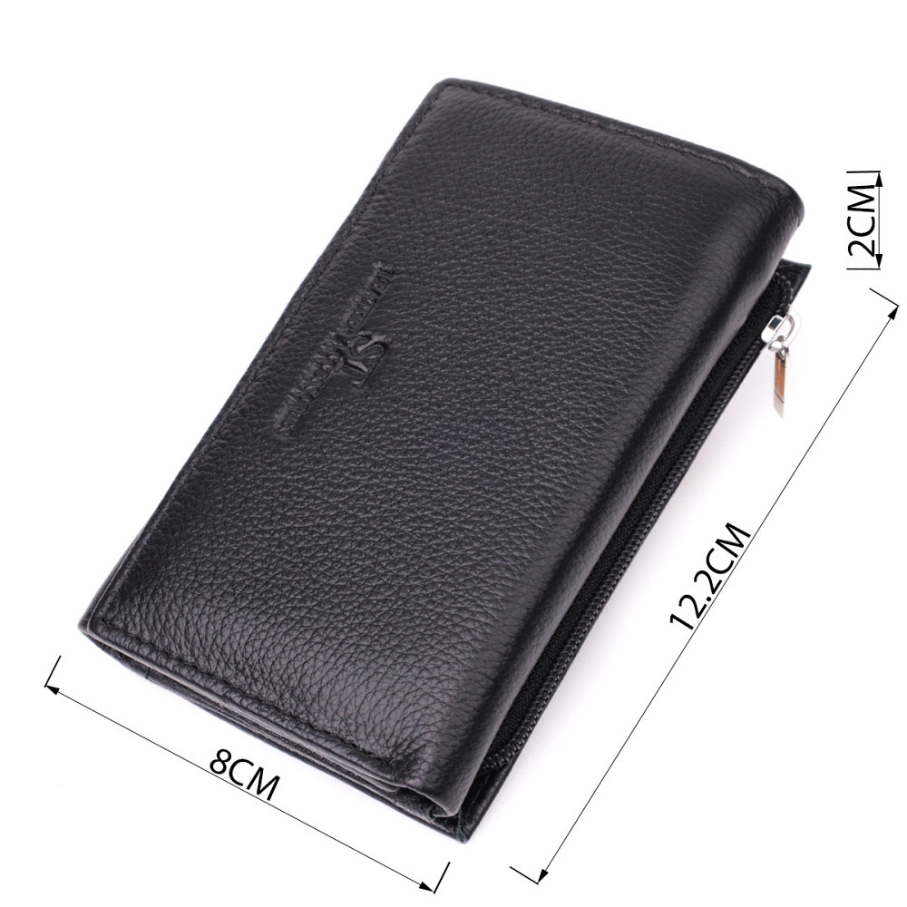 Кожаный женский кошелек в три сложения ST Leather 22488 Черный Киев - изображение 8