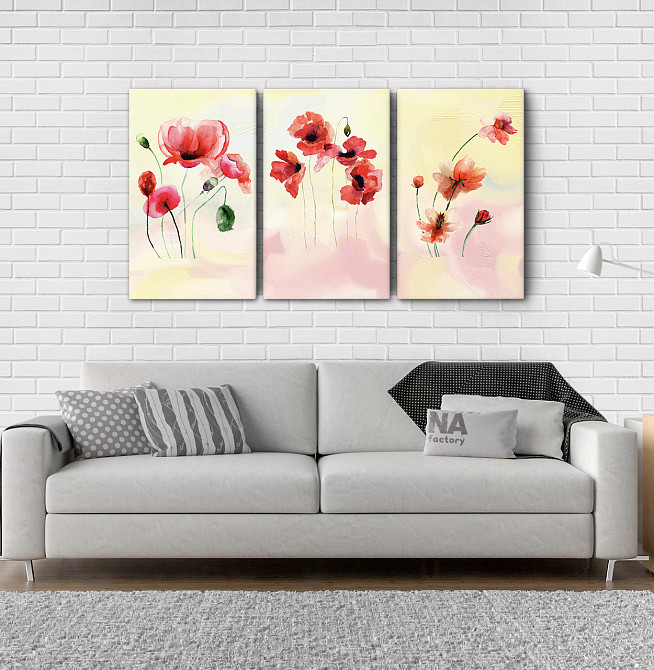 Модульна картина Абстракція Квіти Маки Аrt-227_3А Київ - фото 2
