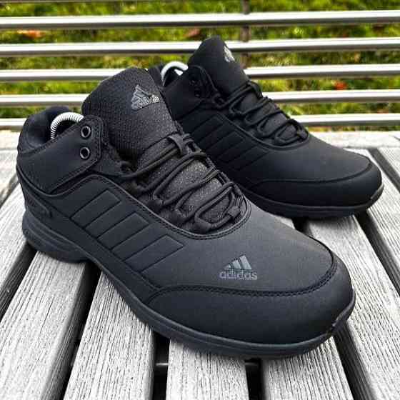 Зимние Мужские Кроссовки с Мехом Adidas GORE-TEX Мужские Черные Кожаные на Меху Адидас Гортекс (размеры: 41,42,43,44,45,46) Днепр