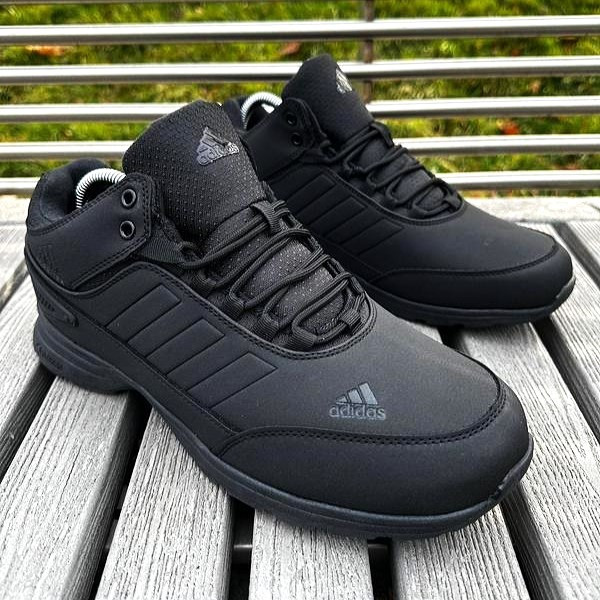 Зимние Мужские Кроссовки с Мехом Adidas GORE-TEX Мужские Черные Кожаные на Меху Адидас Гортекс (размеры: 41,42,43,44,45,46) Днепр - изображение 5