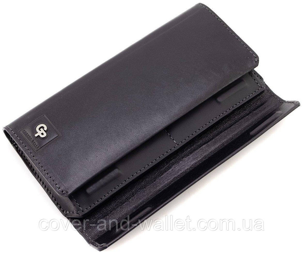 Елітний чоловічий шкіряний гаманець купюрник з відділенням для телефону Grande Pelle 552610 Київ - фото 7