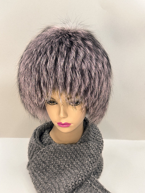 Меховая шапка женская Ангелина Пудровый Харьков - изображение 4