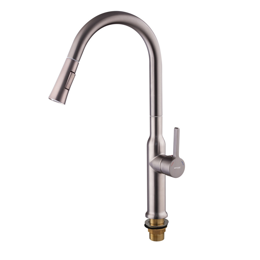 Кухонный смеситель с выдвижным изливом Mixxus Premium PULL 014 GRAPHITE (MI6959) Харьков - изображение 4