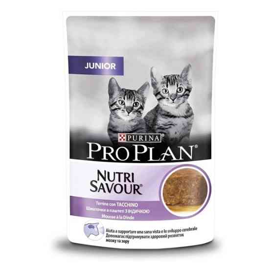 Вологий корм для кошенят Purina Pro Plan Junior Nutrisavour шматочки у паштеті з індичкою 75 г Вінниця