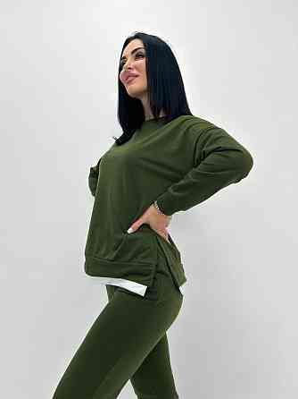 Трикотажний костюм-двійка "Spring" оптом | Норма | Розпродаж моделі 42-44, Хакі Київ