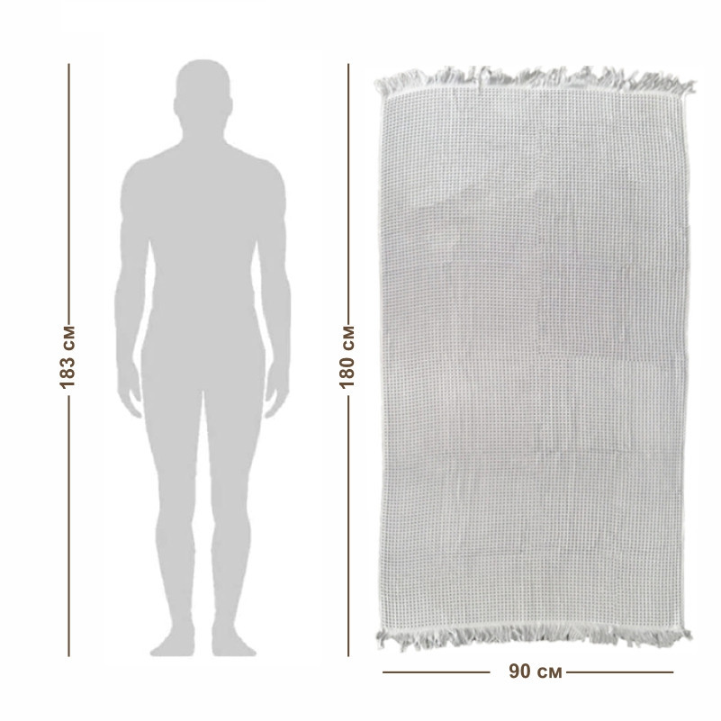 Вафельний рушник Lovely Svi - бавовна-  для ванної, готелів, спа - XXL 90х180 см -Сірий (402465) Київ - фото 4